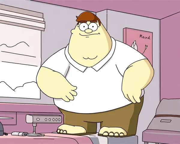 Ilustración gráfica de Peter Griffin en formato PNG