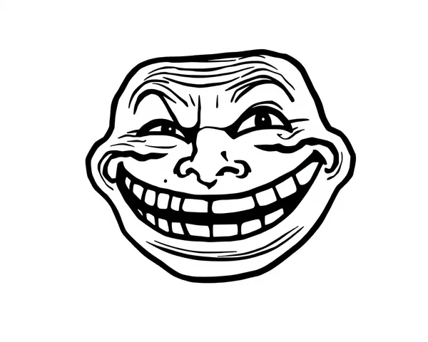 Imagen PNG de Trollface: símbolo emotivo de sarcasmo y risa en línea