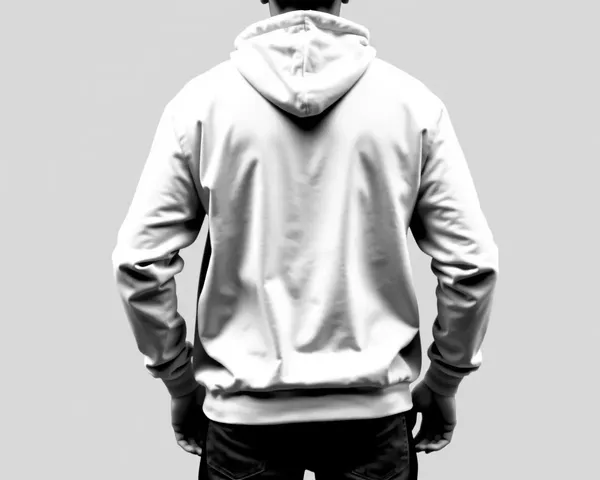 Imagen PNG de vista posterior de sudadera blanca