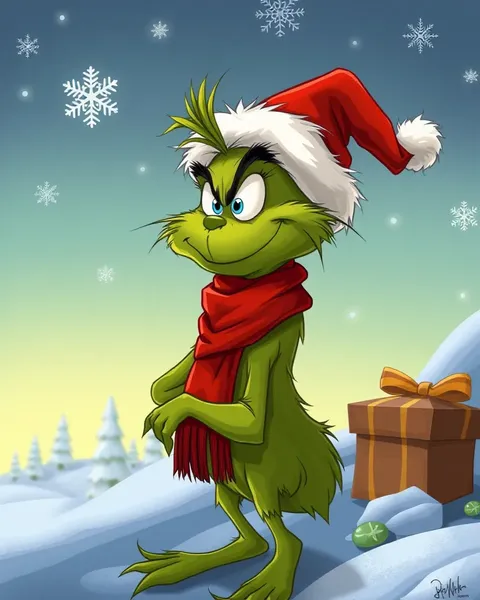 Imagen de Cartón del Grinch que Domina la Temporada de Saludos de Navidad