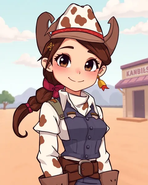 Imagen de Cowgirl en Cartones: Pieza Artística Creativa