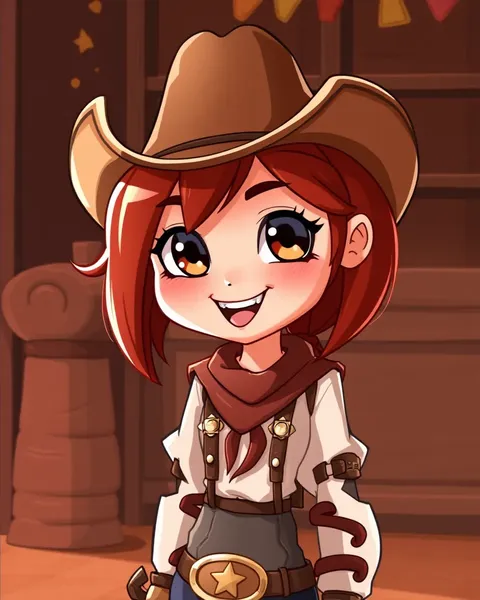 Imagen de Cowgirl en Cartón: Escena de Ilustración Creativa