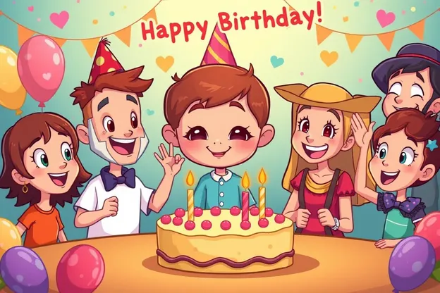 Imagen de Cumpleaños de Dibujo que Propaga Alegría en Todo Lugar