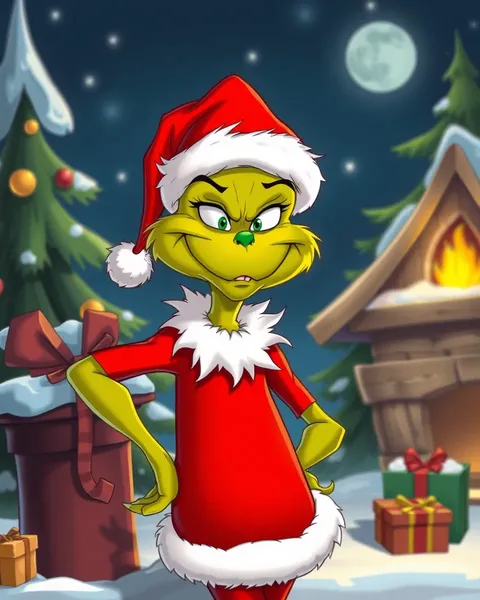 Imagen de Grinch de cómic inspira diseños de arte navideño fantasioso