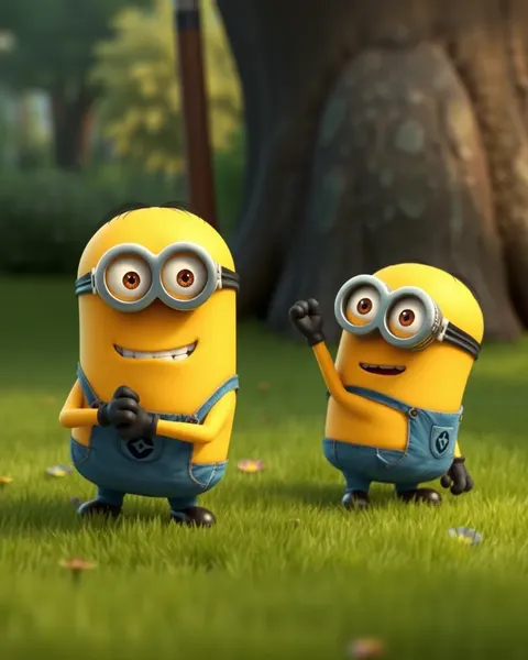 Imagen de Minions de Cartón que Muestra Cuentos Visuales Coloridos