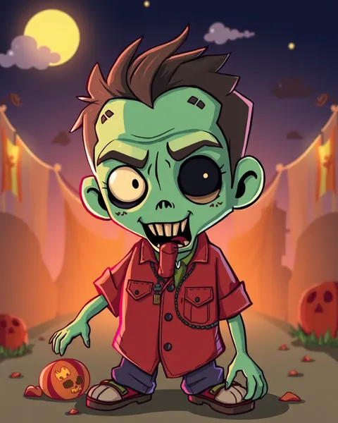 Imagen de Pintura de Zombie Cartoon en Color