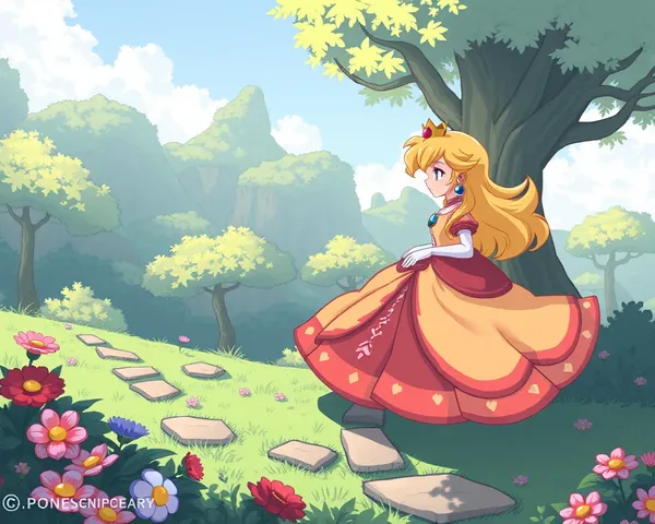 Imagen de Princesa Peach PNG para diseño gráfico