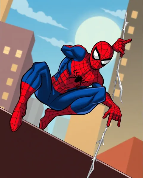 Imagen de Spiderman de cartoon con ojos dinámicos y expresivos