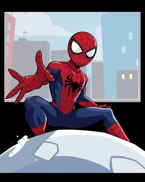 Imagen de Spiderman de dibujos animados con expresión feroz y sin miedo