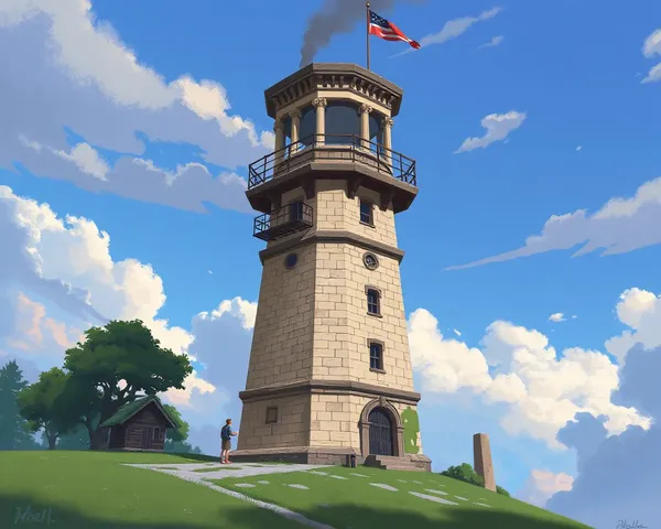 Imagen de arte de torre de vigilancia PNG: Imagen vectorial de torre de vigilancia