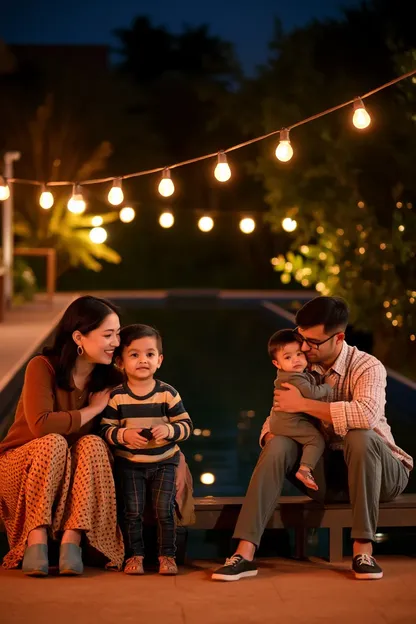 Imagen de buena noche de la familia en un momento pacífico