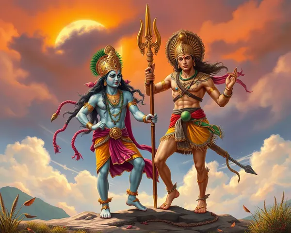 Imagen de calidad PNG de Krishna y Arjuna