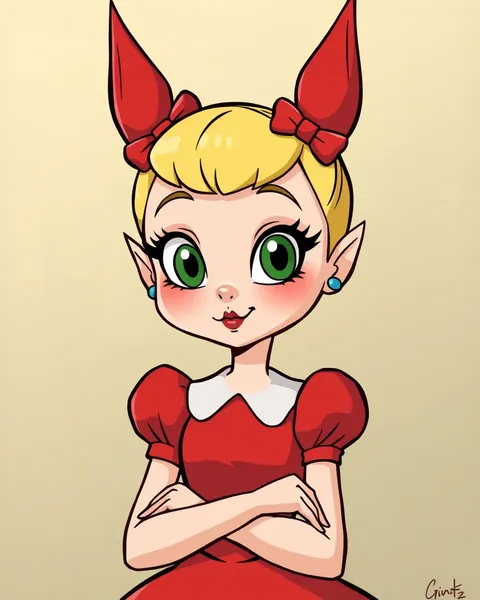 Imagen de caricatura de Cindy Lou Who con tierras de Whoville