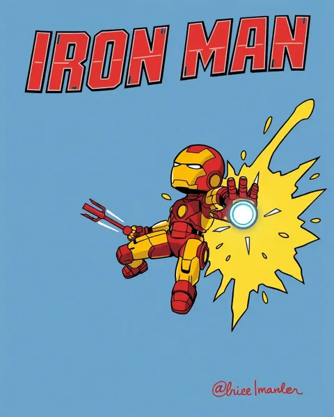 Imagen de caricatura de Iron Man salva el día