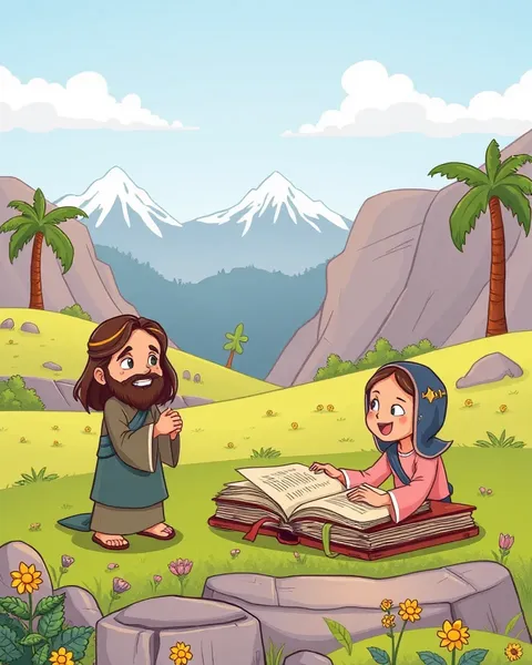 Imagen de caricatura de la Biblia ilustra la Escritura Sagrada