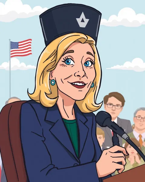 Imagen de cartoon de Jill Biden utilizada en anuncio de campaña