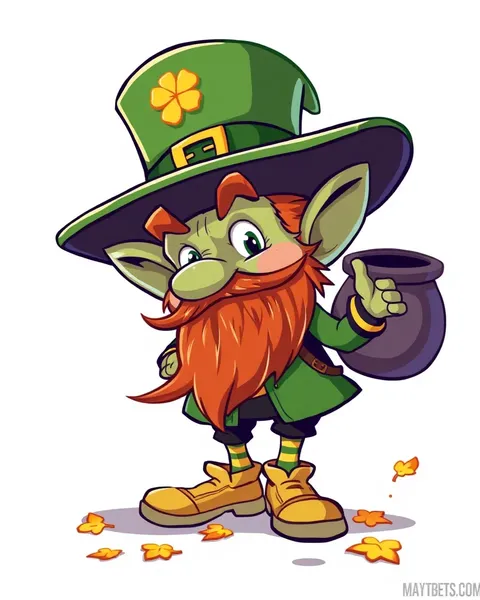 Imagen de cartoon de leprechaun con ilustraciones mágicas