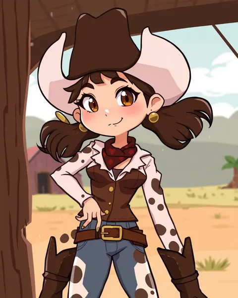 Imagen de cowgirl de cómic: una expresión artística hermosa