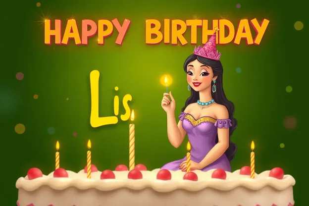 Imagen de cumpleaños de Lisa con colores brillantes