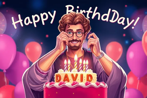 Imagen de cumpleaños feliz con velas para David