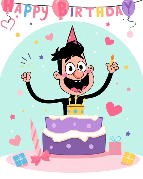 Imagen de cumpleaños feliz de dibujos animados