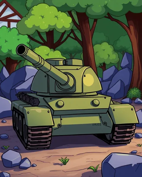 Imagen de dibujo animado de un tanque