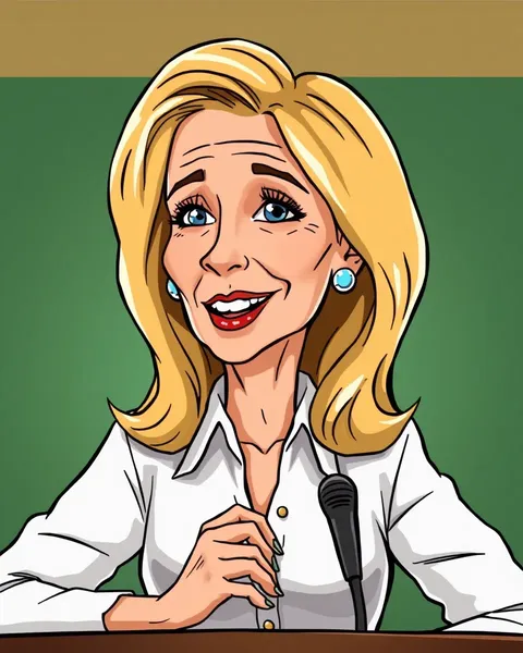 Imagen de dibujos animados de Jill Biden destacada en informe de noticias