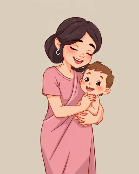 Imagen de la bondad de una madre en dibujos animados