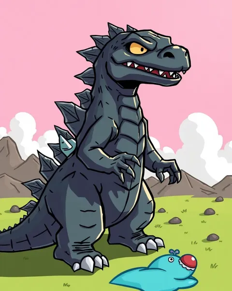 Imagen de la cara de Godzilla en cartoon