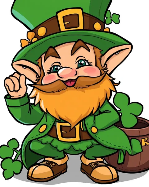 Imagen de leprechaun de dibujos animados con encanto irlandés