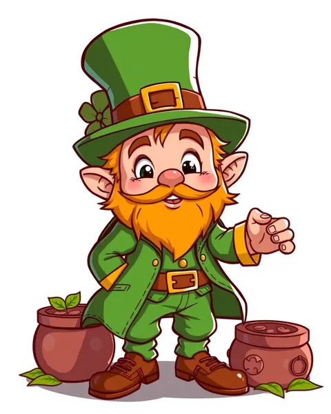 Imagen de leprechaun de dibujos animados con fantasía alegre