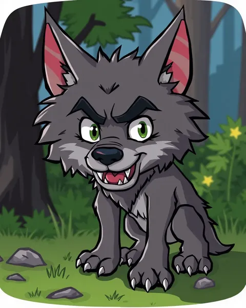 Imagen de lobo hombre de dibujos animados de un lobo hombre