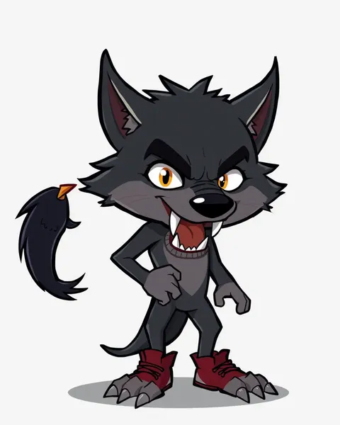 Imagen de lobo hombre en formato de cartoon: una representación feroz de la criatura