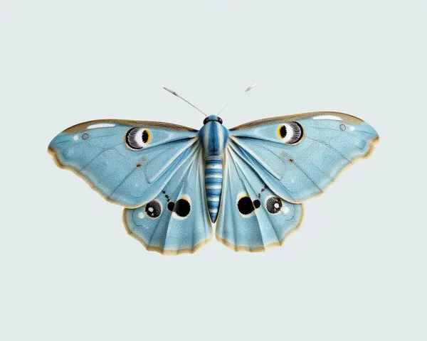 Imagen de mariposa luna azul transparente en formato PNG