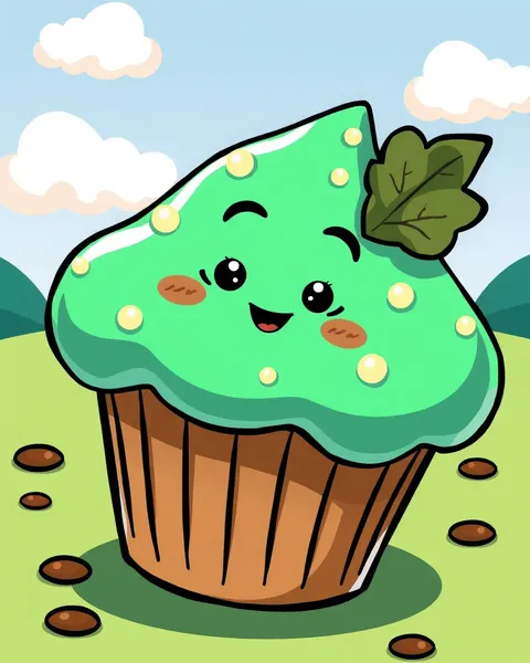 Imagen de muffin de dibujos animados: descripción de imagen de muffin de dibujos animados