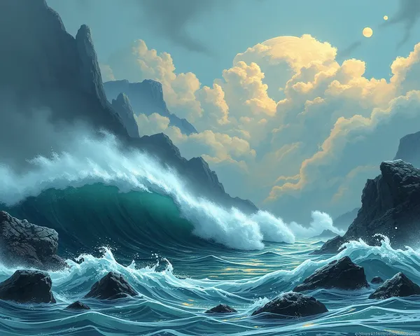 Imagen de olas de Wuthering en formato PNG