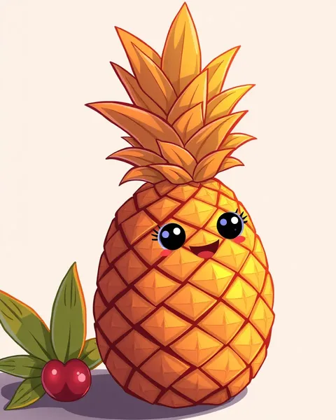 Imagen de piña de dibujos animados en arte