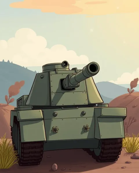 Imagen de tanque en dibujos animados