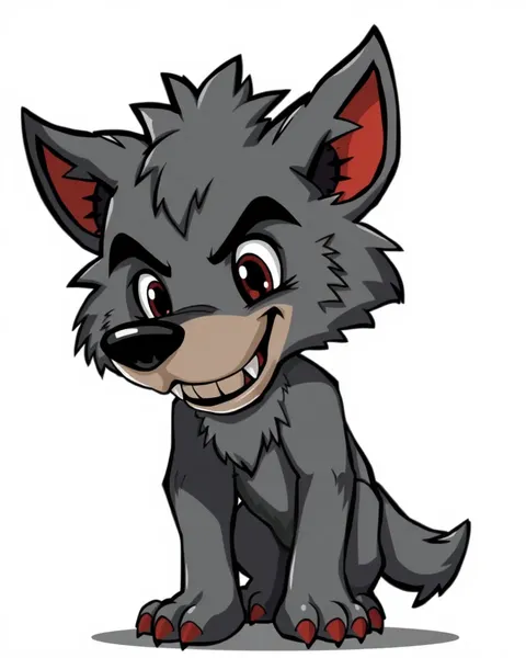 Imagen de un lobo hombre de dibujos animados