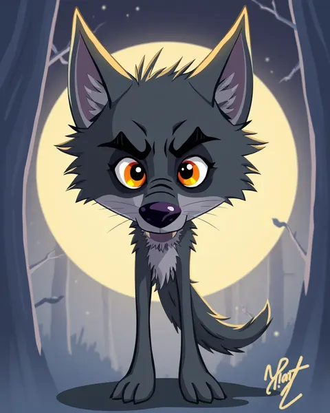 Imagen de un lobo hombre de terror de dibujos animados