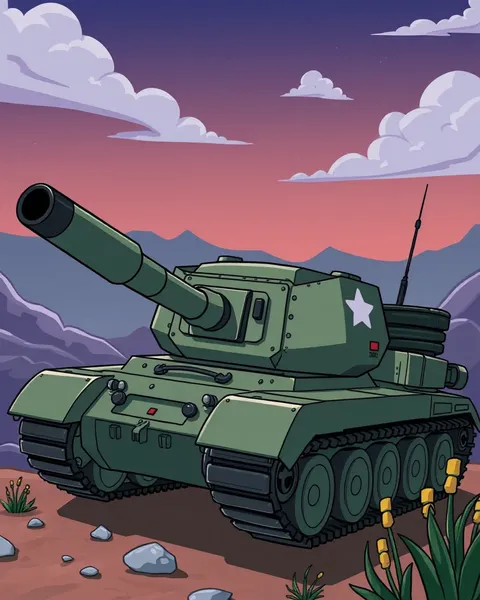 Imagen de un tanque de dibujos animados