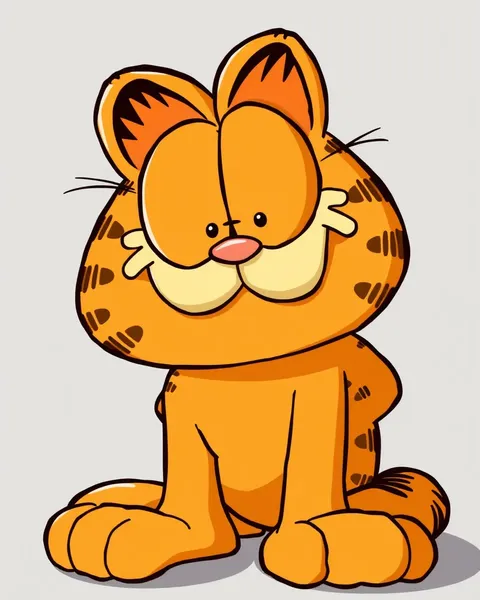 Imagen del Caracter de Garfield de Ilustración de Dibujos de Ejemplo