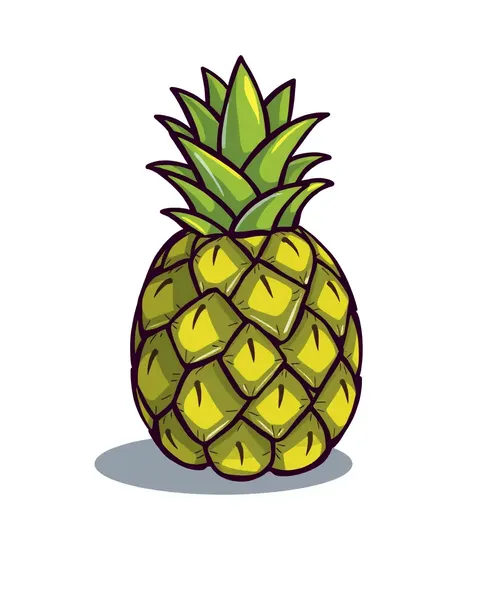 Imagen divertida de un dibujo de piña