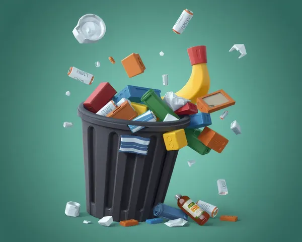 Imagen png de la papelera de basura real que rebosa de basura