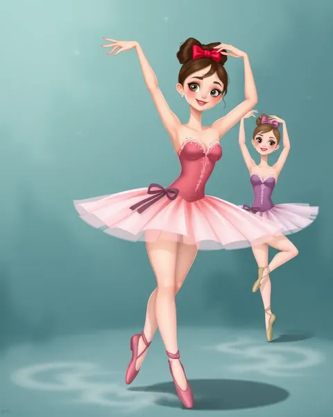 Imágenes Jocosas de Dibujo de Ballerinas de Cartón en Juego