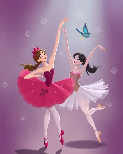 Imágenes adorables de ballerinas de dibujos animados