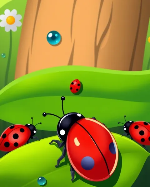 Imágenes adorables de ladybugs de dibujos animados