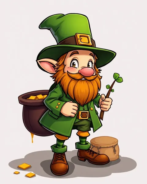 Imágenes coloreadas de leprechaun de Cartoon para hacer reír a los niños