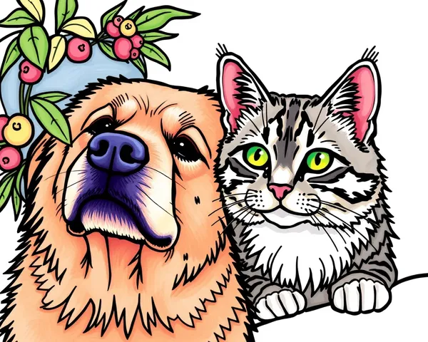 Imágenes coloreadas de perro y gato para compartir