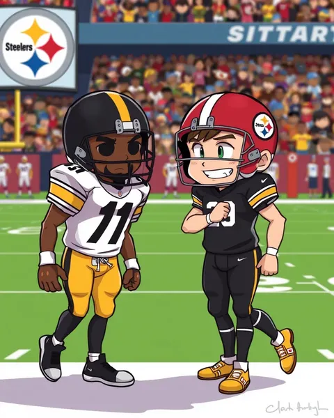 Imágenes coloridas de Steelers de cartoon para diversión